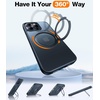 TORRAS 360°Rotatable Magnetic Ring for iPhone 15 Pro Max Case, Fit for MagSafe with Stand & Ring Holder, Military Grade Shockproof Translucent Back for iPhone 15 Pro Max Phone Case Ostand R, Black