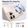 TORRAS 360Rotatable Magnetic for iPhone 16 Pro Case 6.3 inch, Fit for MagSafe 16 Pro Phone Case, 16FT Military Grade Shockproof, Flush Stand Ring, Translucent Slim Protective Ostand, Desert Titanium