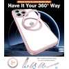 TORRAS 360°Rotatable Ring Designed for iPhone 15 Pro Case, Compatible with MagSafe 15 Pro Case with Stand Translucent Slim Protective Ring Holder Military Grade Shockproof Cover for 15 Pro 2023, Pink