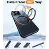 TORRAS 360°Rotatable Ring for iPhone 15 Pro Case, Compatible with MagSafe 15 Pro Case with Stand Translucent Slim Protective Ring Holder Military Grade Shockproof Cover for 15 Pro 2023, Black