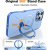 TORRAS 360°Spin Magnetic Stand for iPhone 16 Pro Case, Fit for MagSafe, Built-in Kickstand & Ring Holder, Mil-Grade Protective Soft Edge Hard PC Case for iPhone 16 Pro, Sapphire Blue, 6.3” 2024