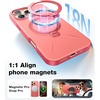 TORRAS 360°Spin Stand for iPhone 16 Pro Case 6.3 inch, Fit for Magsafe, Hard PC Mil-STD Protective Scratch-Resistant Case for iPhone 16 Pro Phone Case, Ostand Spin, Dune Beige, 2024(Hot Coral)
