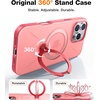 TORRAS 360°Spin Stand for iPhone 16 Pro Case 6.3 inch, Fit for Magsafe, Hard PC Mil-STD Protective Scratch-Resistant Case for iPhone 16 Pro Phone Case, Ostand Spin, Dune Beige, 2024(Hot Coral)