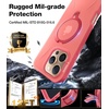 TORRAS 360°Spin Stand for iPhone 16 Pro Case 6.3 inch, Fit for Magsafe, Hard PC Mil-STD Protective Scratch-Resistant Case for iPhone 16 Pro Phone Case, Ostand Spin, Dune Beige, 2024(Hot Coral)