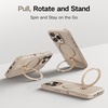 TORRAS 360°Spin Stand for iPhone 16 Pro Case 6.3 inch, Fit for Magsafe, Hard PC Mil-STD Protective Scratch-Resistant Case for iPhone 16 Pro Phone Case, Ostand Spin, Dune Beige, 2024(Beige)
