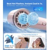 TORRAS COOLiFY iva Handheld Fan with Ice Cooler, [Chill by 50°F], 0-100 Adjustable Speed, Super Mini Powerful Portable Fan 4900mAh Rechargeable, Hand Fans for Travel Essentials,Mothers Day Gifts,Ivory(Pure Pink)