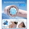 TORRAS COOLiFY iva Handheld Fan with Ice Cooler, [Chill by 50°F], 0-100 Adjustable Speed, Super Mini Powerful Portable Fan 4900mAh Rechargeable, Hand Fans for Travel Essentials,Mothers Day Gifts,Ivory(Pink)