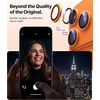 TORRAS Camera Lens Protector for iPhone 16 Pro Max/16 Pro, Black Titanium(Cosmic Orange)
