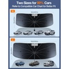 TORRAS Car Windshield Sun Shade Umbrella with Organizer Foldable Shades for Front Window Cover with Mirror Zipper Block UV Rays & Heat Fit Most Vehicles,Keep Cool M(56 * 33inch)(Small 54*31inch)