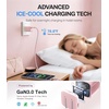 TORRAS IceNano 30W USB C Wall Charger, Ultra Mini Foldable Fast Charger Block with Cooling Tech, Compact Travel Wall Charger for iPhone 17/16/15, Samsung, iPad, Light Blue (5.6ft Cable Included)(Light Pink)