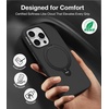 TORRAS Liquid Silicone for iPhone 16 Pro Case with 360 Spin Magnetic Ring Stand with Camera Control, Fit for MagSafe, OStand Q3 Silicone Non-Slip Protective Case for iPhone 16 Pro, Obsidian Black(Black)