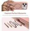 TORRAS Liquid Silicone for iPhone 16 Pro Case with 360 Spin Magnetic Ring Stand with Camera Control, Fit for MagSafe, OStand Q3 Silicone Non-Slip Protective Case for iPhone 16 Pro, Obsidian Black(Bliss Pink)