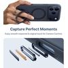 TORRAS Liquid Silicone for iPhone 16 Pro Case with 360 Spin Magnetic Ring Stand with Camera Control, Fit for MagSafe, OStand Q3 Silicone Non-Slip Protective Case for iPhone 16 Pro, Obsidian Black(Deep Blue)