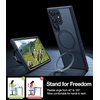 TORRAS Magnetic Designed for Samsung Galaxy S23 Ultra Case [Compatible with Magsafe] Stand, [Military Grade Drop Tested] Shockproof Translucent Slim Protective Ostand, Black