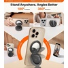 TORRAS Magnetic Phone Grip Ring Stand Holder, Comfortable Silicone Ring, Compatible with MagSafe Accessories 4-in-1 Kickstand for iPhone 17 Pro Max 16 15 14 13 Android, Black(Black)