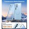 TORRAS Magnetic Shockproof Case for Samsung Galaxy S25 Plus, [12FT Military Grade Protection] [Fit for MagSafe], Translucent Slim Case for Samsung S25+Plus Case Anti-Fingerprint Anti-Scratch, Black(Blue)