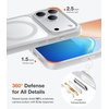 TORRAS Magnetic Shockproof for iPhone 16 Pro Max Case, [4X Military-Grade Protection] [Compatible with MagSafe] Translucent Case for iPhone 16 Pro Max Anti-Scratch Guardian 6.9″(Silver White)
