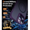 TORRAS Magnetic Shockproof for iPhone 17 Pro Case, Camera Control, Compatible with MagSafe, Military-Grade Protection, Stronger Slim Translucent Phone Case for iPhone 17 Pro, Black(Purple)