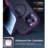 TORRAS Magnetic Shockproof for iPhone 17 Pro Case, Camera Control, Compatible with MagSafe, Military-Grade Protection, Stronger Slim Translucent Phone Case for iPhone 17 Pro, Black(Purple)