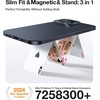 TORRAS Magnetic Slim Fit for iPhone 16 Pro Max Case with Stand, Ultra-Thin 16 Pro Max Phone Case Compatible with MagSafe, Built-in Stash Stand, Light Anti-Scratch Matte Hard PC 6.9 inch, Black(1-Black Titanium)