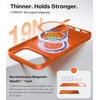 TORRAS Magnetic Slim Fit for iPhone 17 Pro Case 6.3 inch, Ultra-Thin, Compatible with MagSafe, Lightweight Matte Anti-Scratch Hard PC Cover Phone Case for iPhone 17 Pro OriginFit, Deep Blue(4-Glossy Orange)