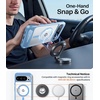 TORRAS Magnetic & Stand for Google Pixel 8 Pro Case, Fit for MagSafe, 12FT Mil-Grade Drop Protection, Slim Fit for Google Pixel 8 Pro Phone Case with Built-in Flush Kickstand, Translucent Matte Black(Blue)