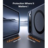 TORRAS Magnetic & Stand for Google Pixel 9 Pro XL Case Clear, Fit for MagSafe, 12FT Mil-Grade Drop Protection, Slim Fit for Google Pixel 9 Pro XL Phone Case with Built-in Kickstand, Diamond Clear(Black)