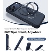 TORRAS Magnetic for iPhone 16 Pro Max Case Silicone with Stand, Fit for MagSafe, 360 Ring Stand with Camera Control, Ostand Q3 Silicone Rubber Soft Case for iPhone 16 Pro Max 6.9”, Dune Beige(Deep Blue)
