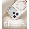 TORRAS Magnetic for iPhone 16 Pro Max Case Silicone with Stand, Fit for MagSafe, 360 Ring Stand with Camera Control, Ostand Q3 Silicone Rubber Soft Case for iPhone 16 Pro Max 6.9”, Dune Beige(Ivory Gold)
