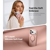 TORRAS Magnetic for iPhone 16 Pro Max Case Silicone with Stand, Fit for MagSafe, 360 Ring Stand with Camera Control, Ostand Q3 Silicone Rubber Soft Case for iPhone 16 Pro Max 6.9”, Dune Beige(Bliss Pink)