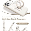 TORRAS Magnetic for iPhone 16 Pro Max Case Silicone with Stand, Fit for MagSafe, 360 Ring Stand with Camera Control, Ostand Q3 Silicone Rubber Soft Case for iPhone 16 Pro Max 6.9”, Dune Beige(Ivory Gold)