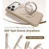 TORRAS Magnetic for iPhone 16 Pro Max Case Silicone with Stand, Fit for MagSafe, 360 Ring Stand with Camera Control, Ostand Q3 Silicone Rubber Soft Case for iPhone 16 Pro Max 6.9”, Dune Beige(Beige)