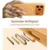 TORRAS Magnetic for iPhone 16 Pro Max Case Silicone with Stand, Fit for MagSafe, 360 Ring Stand with Camera Control, Ostand Q3 Silicone Rubber Soft Case for iPhone 16 Pro Max 6.9”, Dune Beige(Pastel Orange)