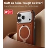 TORRAS Organic Leather for iPhone 17 Pro Case with Stand, Fit for Magsafe, 360 Spin Kickstand with Camera Control, Premium Leather Durable Stylish Q3 VegSkin for iPhone 17 Pro Phone Case, Burnt Orange(Saddle Brown)