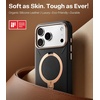 TORRAS Organic Leather for iPhone 17 Pro Case with Stand, Fit for Magsafe, 360 Spin Kickstand with Camera Control, Premium Leather Durable Stylish Q3 VegSkin for iPhone 17 Pro Phone Case, Burnt Orange(Midnight Black)