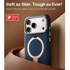 TORRAS Organic Leather for iPhone 17 Pro Case with Stand, Fit for Magsafe, 360 Spin Kickstand with Camera Control, Premium Leather Durable Stylish Q3 VegSkin for iPhone 17 Pro Phone Case, Burnt Orange(Deep Blue)