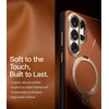 TORRAS Ostand Q3 VegSkin for Samsung Galaxy S26 Ultra Case Leather, 360 Magnetic Stand, Fit for MagSafe, Premium Vegan Leather Case for S26 Ultra Case, Microfiber Lining, Amber Brown