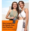 TORRAS Phone Lanyard Crossbody with 2 Phone Tabs, Adjustable Anti Theft Phone Strap for All Phones, Premium Metal Buckles, Skin-Friendly, Universal Cell Phone Neck lanyard for Travel Essentials, Black(8-orange)