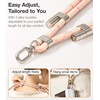 TORRAS Phone Lanyard Crossbody with 2 Phone Tabs, Adjustable Anti Theft Phone Strap for All Phones, Premium Metal Buckles, Skin-Friendly, Universal Cell Phone Neck lanyard for Travel Essentials, Black(7-pink)