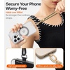 TORRAS Phone Lanyard Crossbody with 2 Phone Tabs, Adjustable Anti Theft Phone Strap for All Phones, Premium Metal Buckles, Skin-Friendly, Universal Cell Phone Neck lanyard for Travel Essentials, Black(2-khaki)