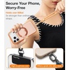 TORRAS Phone Lanyard Crossbody with 2 Phone Tabs, Adjustable Anti Theft Phone Strap for All Phones, Premium Metal Buckles, Skin-Friendly, Universal Cell Phone Neck lanyard for Travel Essentials, Black(8-orange)