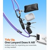 TORRAS Phone Lanyard with Hanging Loops, Adjustable Anti Theft Phone Strap Crossbody for iPhone 17 Pro Max,Skin-Friendly,2 Tabs, Universal Cell Phone Neck Lanyard for Daily & Outdoor Activities, Black(4-purple)