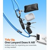 TORRAS Phone Lanyard with Hanging Loops, Adjustable Anti Theft Phone Strap Crossbody for iPhone 17 Pro Max,Skin-Friendly,2 Tabs, Universal Cell Phone Neck Lanyard for Daily & Outdoor Activities, Black(3-blue)