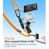 TORRAS Phone Lanyard with Hanging Loops, Adjustable Anti Theft Phone Strap Crossbody for iPhone 17 Pro Max,Skin-Friendly,2 Tabs, Universal Cell Phone Neck Lanyard for Daily & Outdoor Activities, Black(6-sunset Orange)
