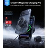 TORRAS PolarCircle Qi2.2 Wireless Charger, 25W Cooling Magnetic Pad for iPhone 17/16, Wireless Charger for Samsung Galaxy S26/S25 with 360°Spin Stand, Semiconductor Game Cooler, with 45W IceNano Plug(Sapphire Black)