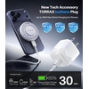 TORRAS PolarCircle Qi2.2 Wireless Charger, 25W Cooling Magnetic Pad for iPhone 17/16, Wireless Charger for Samsung Galaxy S26/S25 with 360°Spin Stand, Semiconductor Game Cooler, with 45W IceNano Plug(White)