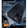 TORRAS Q1 Air for iPhone 15 Pro Case Magnetic Stand, [Extreme Military-Grade Shockproof] [Fit for MagSafe] [Sturdy Flexible Stand] Translucent Anti-Scratch Strong Protective Case, Frosted Black 6.1″