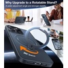 TORRAS Q3 Spin for iPhone 13 Pro Max Case, 360 Magnetic Stand, Fit for Magsafe, Fit for Magsafe, Military Grade Shockproof Phone Case with Kickstand, Black