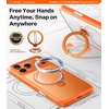 TORRAS Q3 Spin for iPhone 14 Pro Max Case with 360 Magnetic Stand, Compatible with MagSafe, Military Grade Protective Case for iPhone 14 Pro Max Phone Case with Kickstand, Black(Neon Orange)