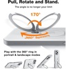 TORRAS Q3 Spin for iPhone 16 Pro Case, 360 Magnetic Stand, Fit for MagSafe, Built-in Ring Holder Kickstand, Mil-Grade Protective Translucent Hard PC Case for iPhone 16 Pro, Natural Titanium 6.3”